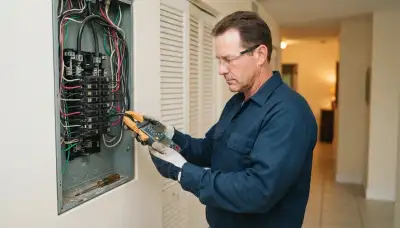 Fort Lauderdale electrician uses a clamp meter for electrical panel load assessment before an upgrade