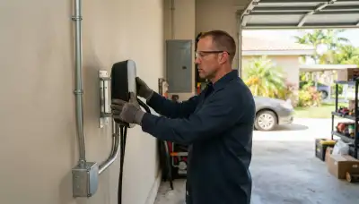 Electric vehicle charger installation for a Miami Gardens, FL home by a professional electrician