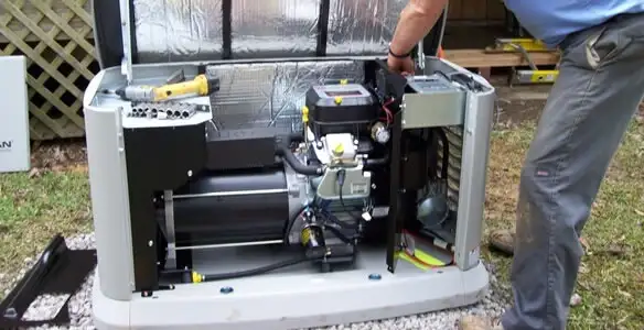 generator installation service showing technician connecting and configuring generator components in Fort Lauderdale, FL
