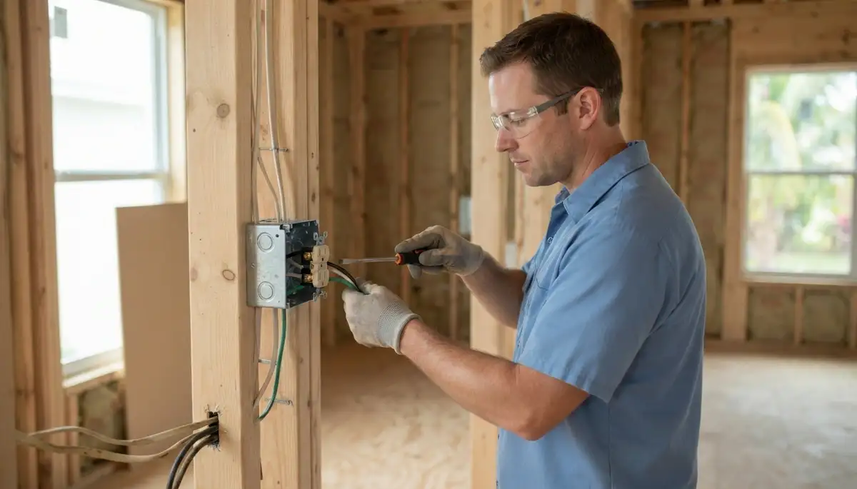 Electrician rewiring an older home and adding dedicated circuits in Dania, FL